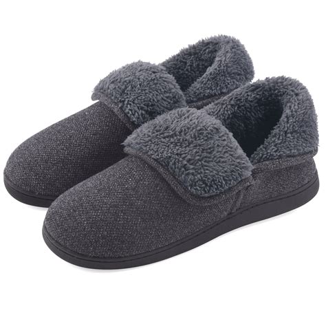 VANSARTO Mens Knit Bootie Slippers Comfy Casual Memory Foam Boot ...