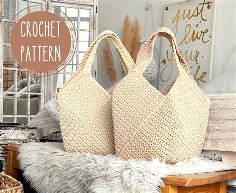 Crochet Tote Bag PATTERN Gift for Mom DIY Beach Bag - Etsy UK