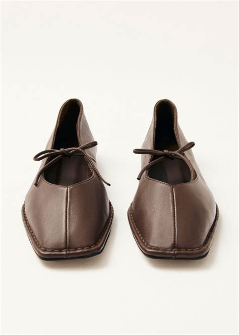 Sway Chestnut Brown Leather Ballet Flats | ALOHAS
