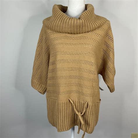 UNITED STATES SWEATERS Women Sweaters Large Brown Pullover Open Heavy ...