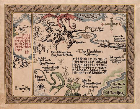 Thror's Map of Erebor given to Thorin by Gandalf. | Middle earth map ...