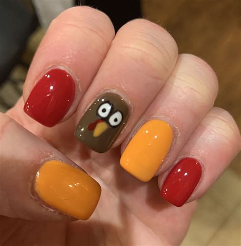 Thanksgiving turkey nail art | Thanksgiving nail art, Thanksgiving nail ...