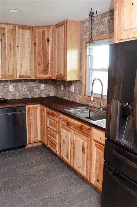 Natural Hickory Kitchen Cabinets - Anipinan Kitchen