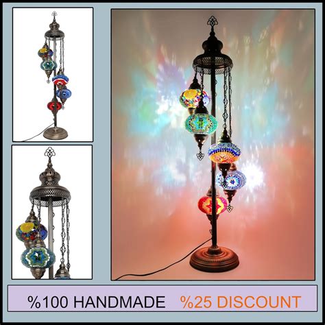 Mosaic Floor Lamp 5 Globes Unique Standing Lighting - Etsy