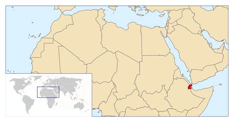 Large location map of Djibouti in Africa | Djibouti | Africa | Mapsland | Maps of the World