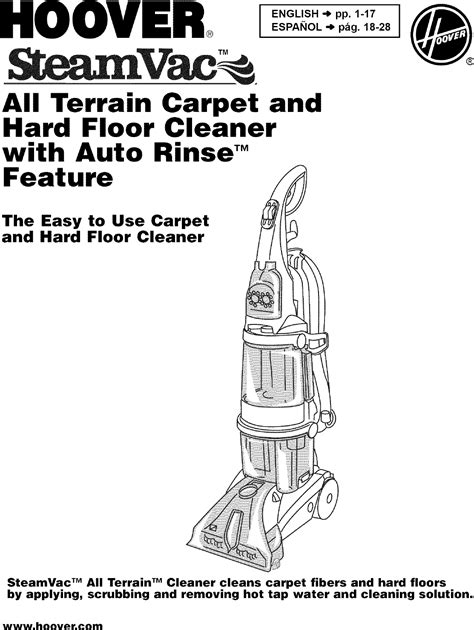 Hoover F7450 100 User Manual CARPET CLEANER Manuals And Guides L0608598
