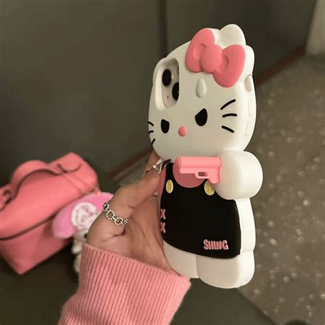 Pink Angry Kitty Melo Phone Case SK397 | Hello kitty phone case, Hello ...