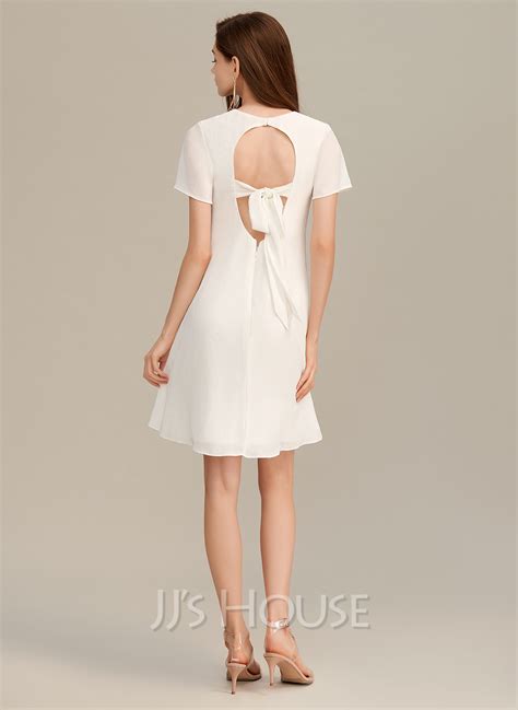 Round Neck Short Sleeves Mini Dresses (295258698) - JJ's House