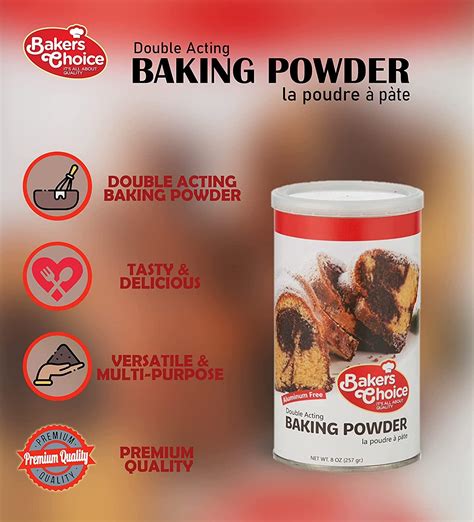 Bakers Choice 8 oz. Aluminum-Free Double Acting Baking Powder - Premium ...