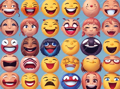 Premium Photo | Different smile and other emojis with balloon and ...