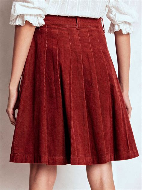 Buy Boden Brown Pleated Cord Skirt from the Next UK online shop