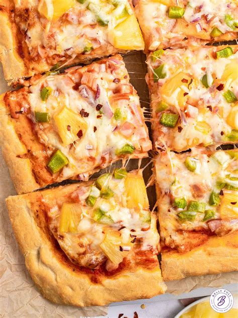 Hawaiian Pizza Recipe {sheet pan pizza} - Belly Full