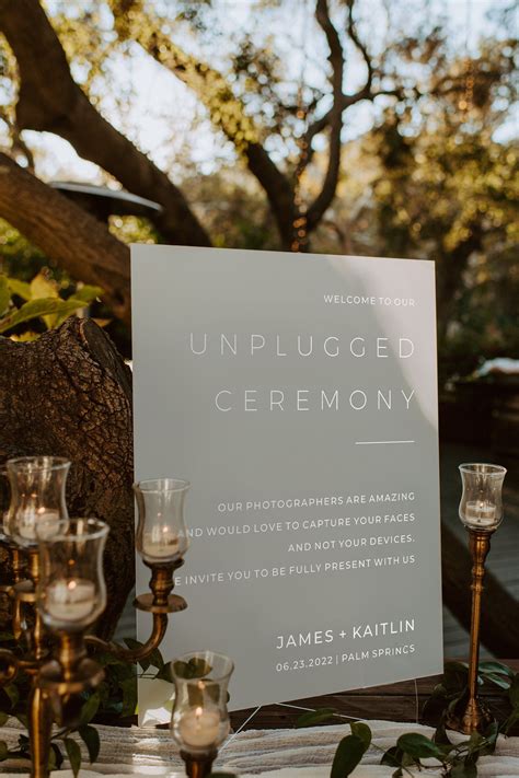 Unplugged ceremony sign frosted acrylic wedding sign wedding ceremony ...