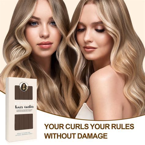 Heatless Curls Overnight Hair Curler,4 Pcs Heatless Curls Satin Flexi ...