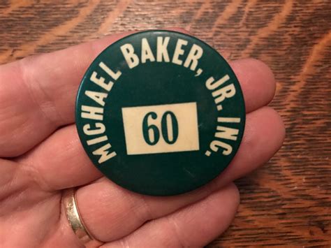 Michael Baker, Jr. Inc. Vintage Employee Pin Back Button | eBay