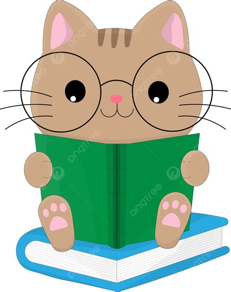 Animated Cat Reading A Book