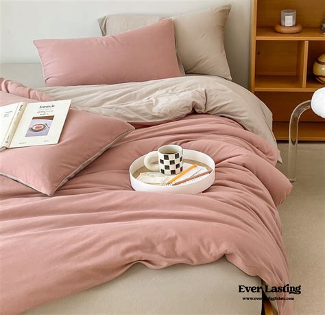Duo Earth Tone Jersey Knit Bedding Set / Pink Beige | Best Stylish ...