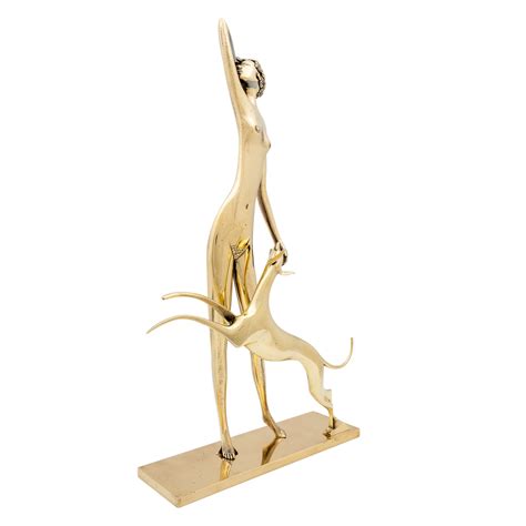 Female nude with dog Werkstätte Hagenauer Wien ca. 1932 - kolhammer.com