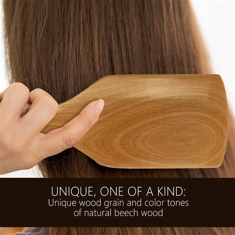 Wood Club Hairbrush W/Natural Boars Hair Bristles Unique Pattern - Hair ...