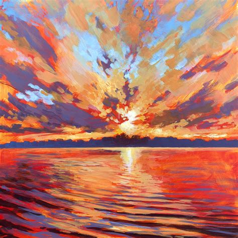 Lake Sunset — Jim Musil Painter | Sunset art, Sunset painting, Abstract ...