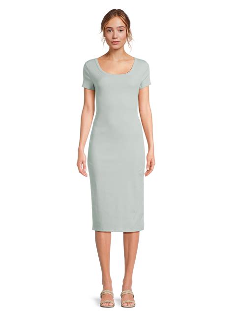 No Boundaries Juniors and Juniors Plus Size Ribbed Midi Dress, Sizes 1X ...