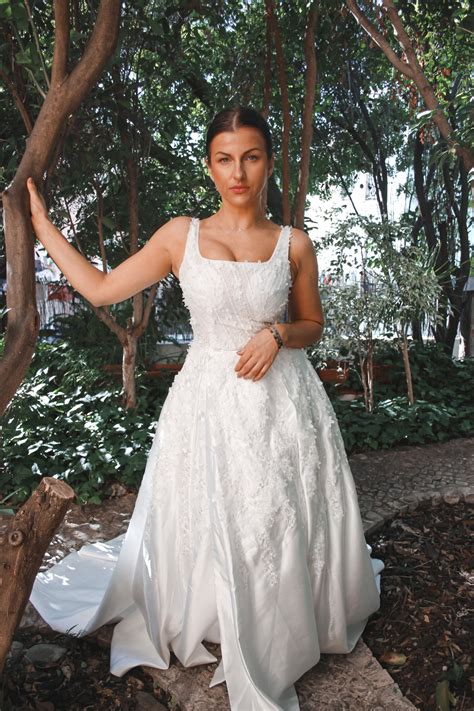 Beautiful Satin A-line Wedding Gown, Satin Sheer Bodice Wedding Dress, Corset Bridal Gown ...
