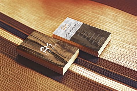 Wooden Business Card By Nikolozgraphic | TheHungryJPEG