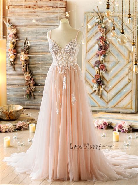 Blush Lace Wedding Dress