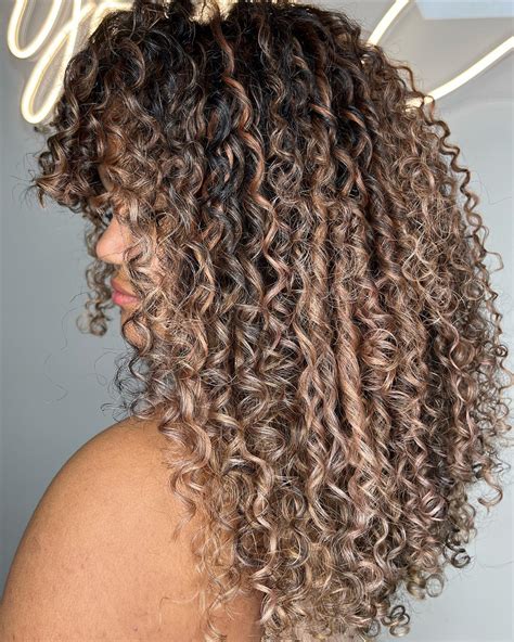 Caramel Highlights Curly Hair