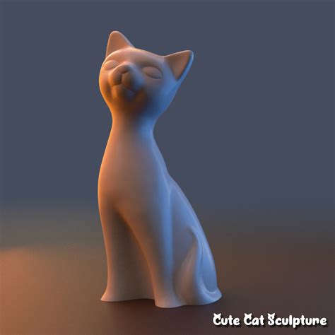 STL file Cute Cat Sculpture (supportless print)・3D printable model to ...