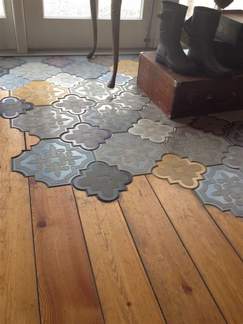 Mixing floor materials taken to another level, with intricate patterned ...