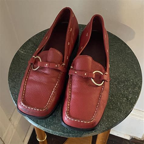 the cutest vintage red leather loafers ️‍🔥🥰 definitely... - Depop