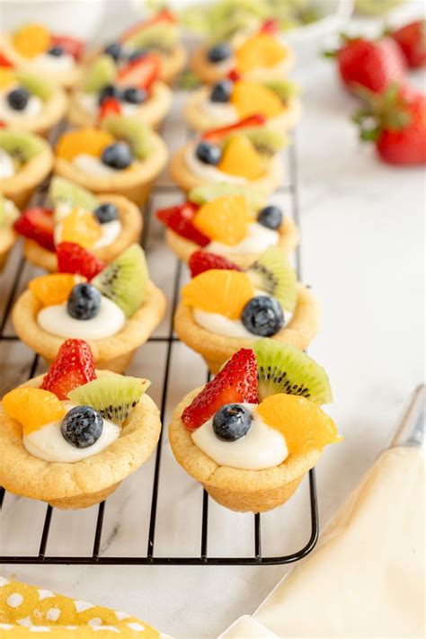Easy mini fruit tart recipe that uses a sugar cookie dough, custard ...