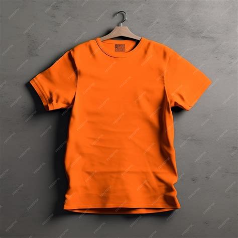 Premium AI Image | Orange Tshirt Mockup on dynamic plain background ...