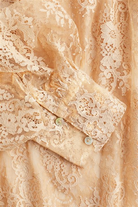 Tie-neck lace blouse - Beige - Ladies | H&M GB