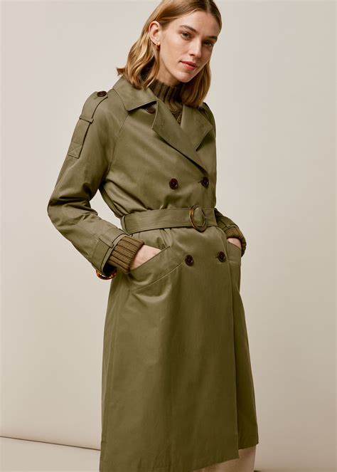 Khaki Izzey Trench Coat | WHISTLES
