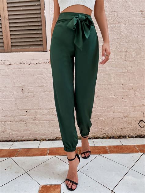 Tie Front High Waisted Tapered Pants | Tapered pants, High waisted ...