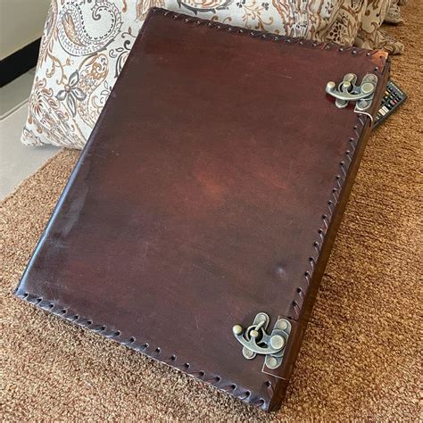 Amazon.com : handborncraft Personalized Leather Ring Binder, Leather ...