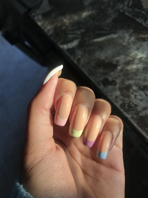 pastel french tip | French tip, Nails, Pastel