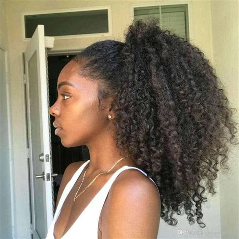 Natural Curly Ponytail Hair Afro, Curly Hair Ponytail, Clip In Ponytail ...