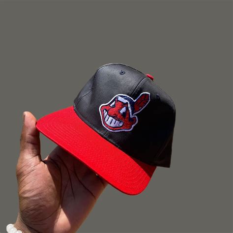 Vintage Snapback Cleveland Indians Hat Great... - Depop
