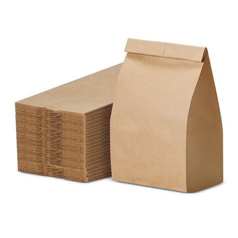 Eco-Friendly Kraft Paper Bags - Pack of 500 (3 LB, Brown)
