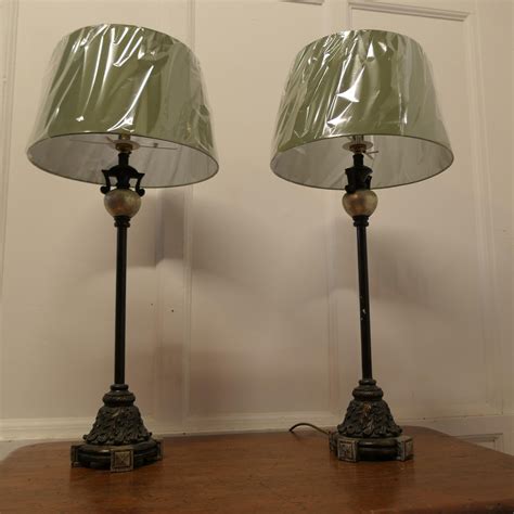 Pair of Tall Classical Style Column Table Lamps These are a very ...