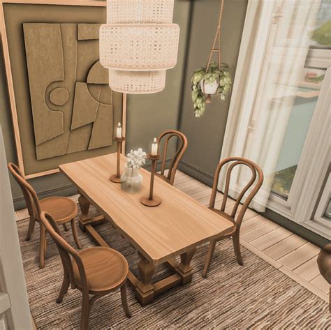 Sims 4 Kitchen: Stylish Dining Table and Chairs