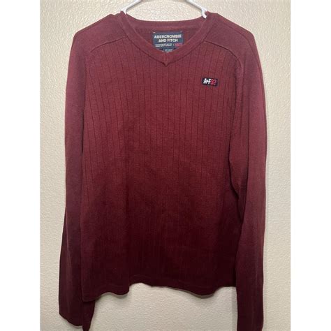 Vintage Abercrombie And Fitch Maroon Pullover... - Depop