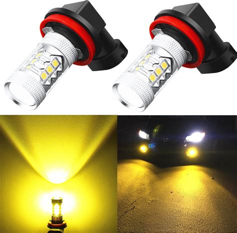 Alla Lighting H11 H8 LED Bulbs 3000K Golden Yellow Xtreme Super Bright ...