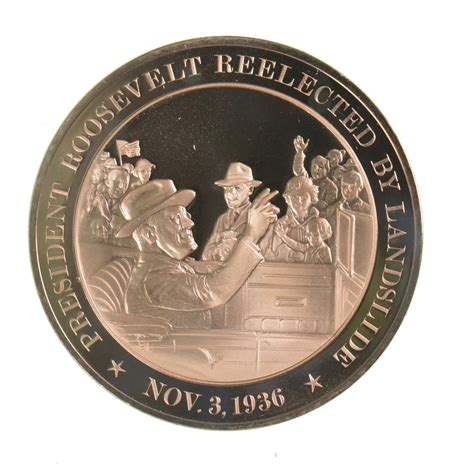 HUGE Bronze Medal Depicting President Roosevelt Reelected By Landslide ...