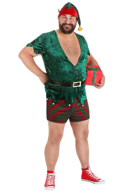 Plus Size Men's Sexy Christmas Elf Costume