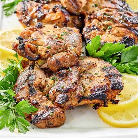Grilled Marinated Boneless Chicken Thighs