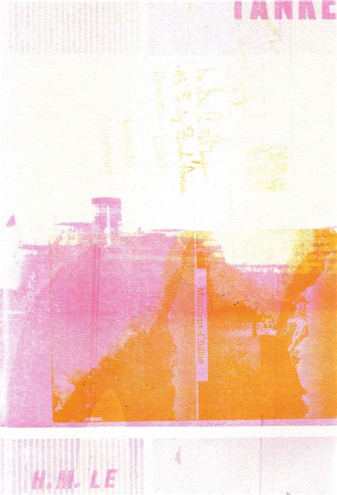 Screen Print Abstract Painting in Pink and Orange Colors